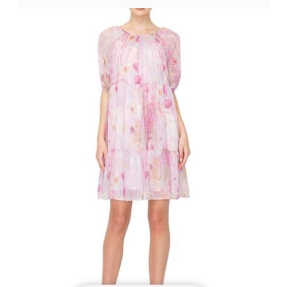 Melloday water color babydoll dress S swing floral
